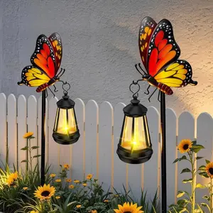 Solar Butterfly Garden Light, Creative Realistic Butterfly Ground Stake Lamp, Nordic Style Lawn Landscape Lighting, Outdoor Decor