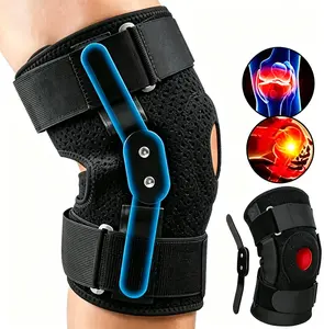 UGEM Professional Hinged Knee Brace with Removable Side Stabilizers, Patella Gel Pads & Breathable Red Mesh Lining - Support for ACL, MCL, Meniscus Tear, Arthritis & Joint Pain Relief - 1 Pair