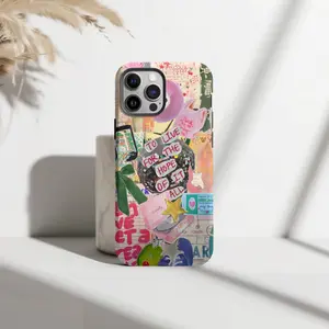 Urban Chic Party Aesthetic Cover, Retro Glam Mix Style, Trendy Sparkle Design for iPhone 17/16/15/14/13/12/11, Fashionable Gift Accessory