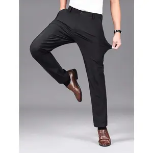 Business Simple and Stylish High-End Men's Suit Pants - Plain Beige, Stretch Fabric, Black Pocket, Custom Office Outfit Formal business casual outfits custom prom suits office siren teacher outfit actual office siren outfit