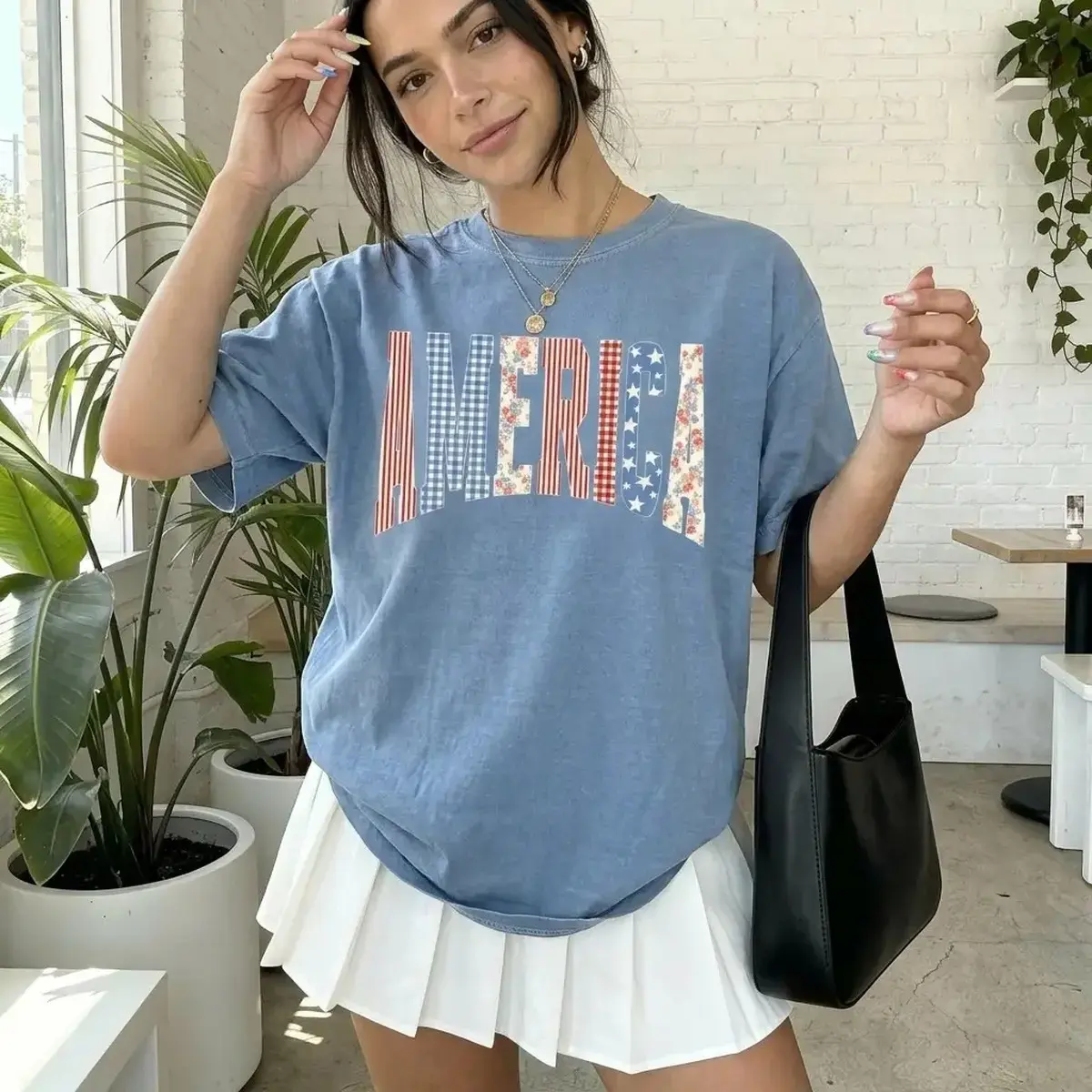 Retro America 250th T-Shirt, Honor the Brave Patriotic Graphic Tee, Coquette Bow American Flag Shirt, Red White Blue Freedom Tee