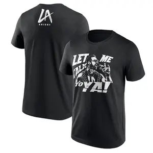 LA Knight Let Me Talk To Ya Men's WWE Graphic Tee Wrestling Fan Apparel Pro Wrestling Streetwear Black Superstar Shirt Made in USA