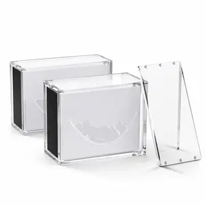 Clear Acrylic Magnetic Display Case for Pokemon ETB Booster Box Booster Bundle Charizard UPC, 5mm Thick Stackable Storage Protector Box for Card Collectors