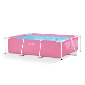 Intex Outdoor Rectangular/Round Frame Above Ground Swimming Pool, Pink/Blue 23-30 Inches Deep (pump not included)