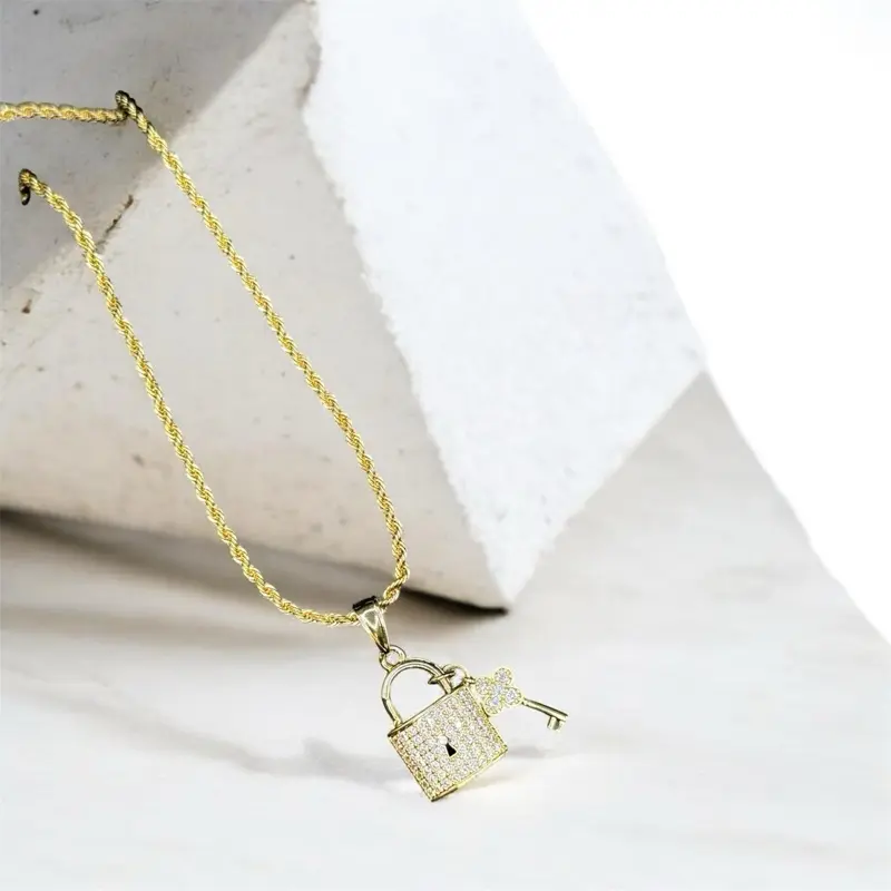 Lock and key necklace