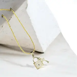 Lock and key necklace