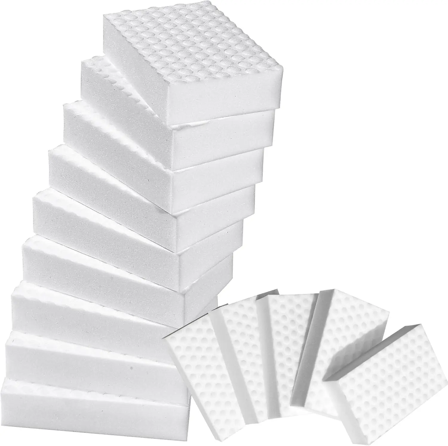 Household Eco-Friendly Melamine Foam Sponge Erasers - 2X Extra Thick Multi-Purpose Cleaning Tools for Multi-Surface, Kitchens/Bath, Walls (10 Pieces)