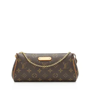 Pre-owned Louis Vuitton Leather Clutches & Wristlets Monogram Canvas Eva Clutch