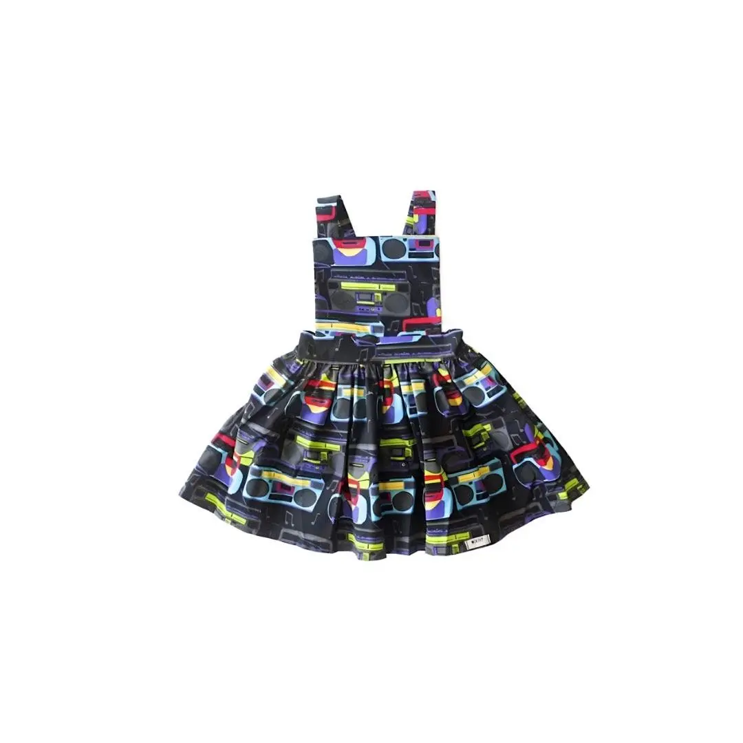 Girls Pinafore Dress in Boombox