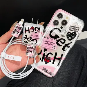 Phone Case with Charger Saver & Cable Protector & Storage Rope, Anti-drop Cellphone Protective Case, Total Protective Shockproof Mobile Phone Cover for iPhone, Casing, Protection