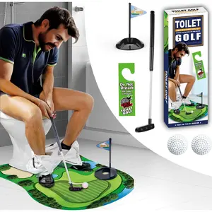Indoor Leisure Game Mini Toilet Golf Game Creative Funny Mini Golf Practice Set Relax Portable Golf Sport Set Golf Training