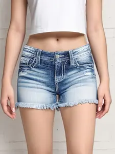 Micro Low Rise Denim Shorts