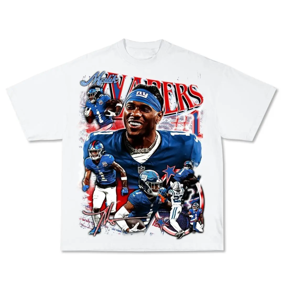 Malik Nabers T-Shirt, Vintage Football Graphic Tee, Unisex New York Fan Shirt, Retro Game Day Sports Gift Apparel 4