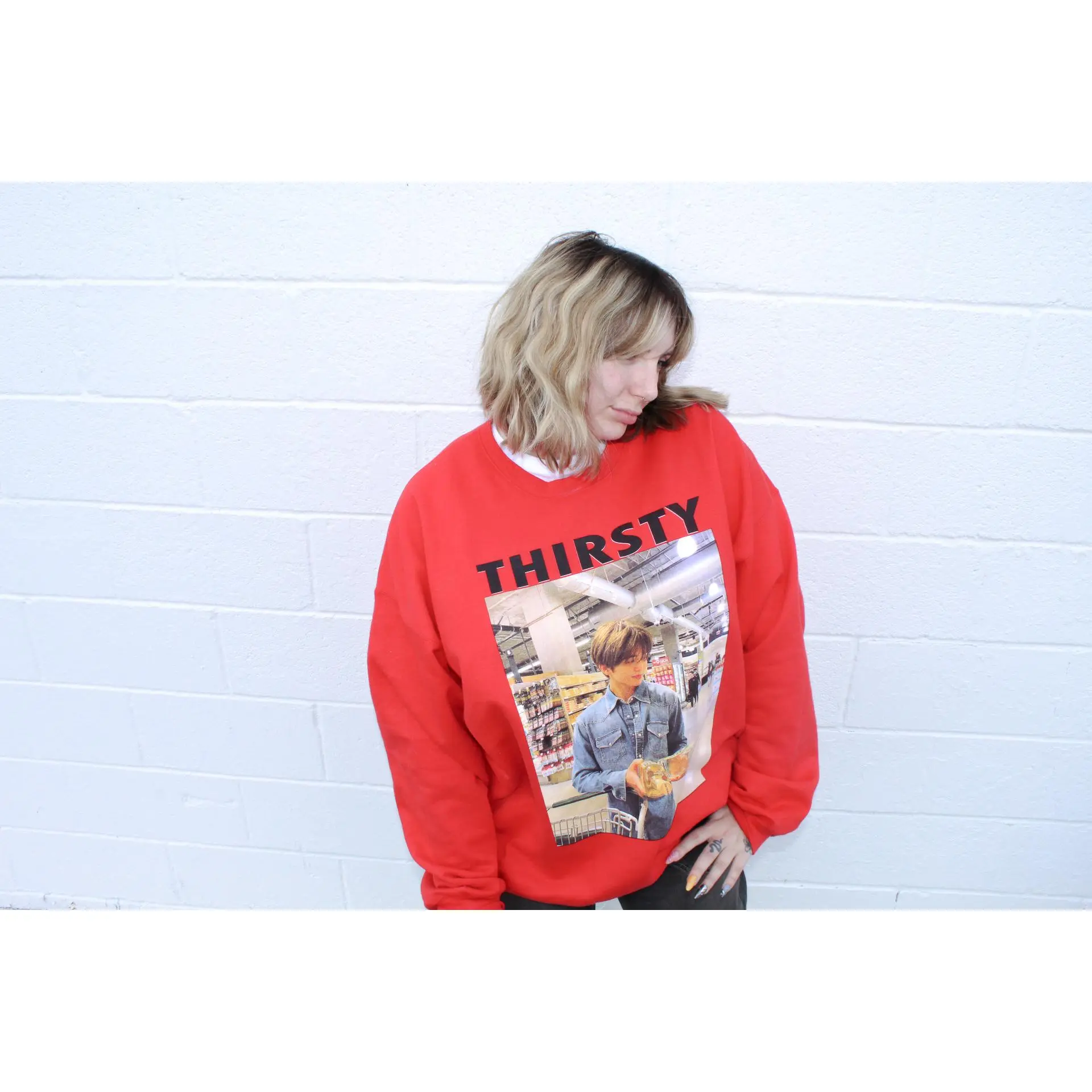Kpop Jaemin NCT Dream Thirsty Meme Graphic Crewneck Sweatshirt, Unisex Hoodie, Fan Merch, NCT JAEMIN Tee, Heavy Blend Jumper, Kpop