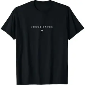 Jesus Saves Cross Subtle Christian Minimal Religious Faith T-Shirt