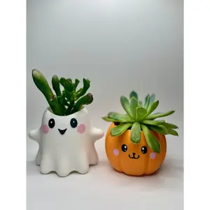 Cute Ghost and Pumpkin Planter.