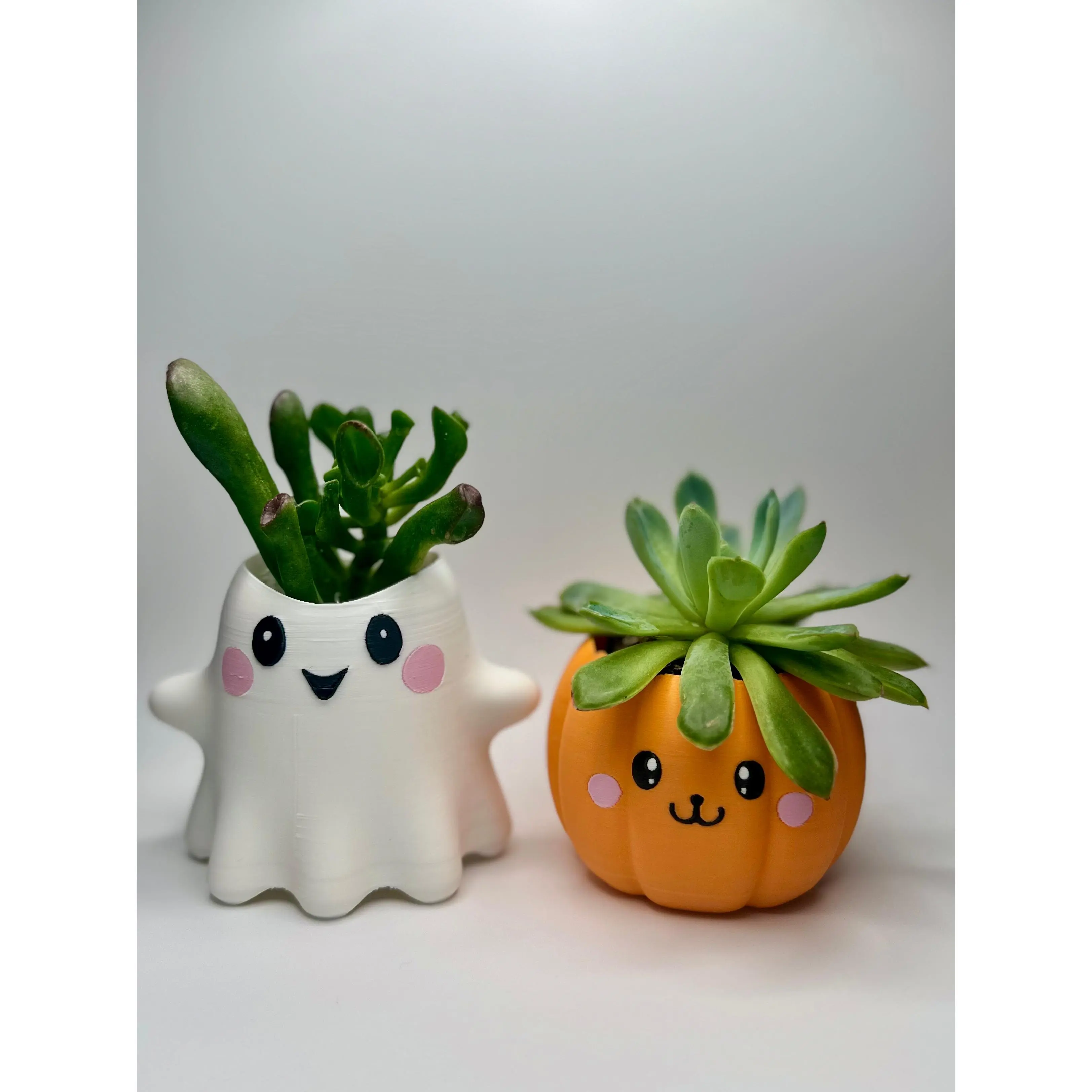 Cute Ghost and Pumpkin Planter.