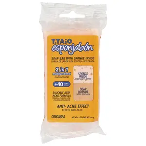 T. Taio Soap Bar With Sponge Inside, Salicylic Acid Acne Formula, Original , 4.2 oz (120 g)
