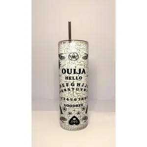 20 oz Ouija Board Glow in the Dark Stainless Steel Tumbler with Lid, Straw