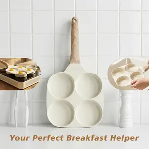 Nonstick 4-Cup Egg Pan, Kitchen Cookware for Egg Preparation, Pans 4-in-1 Cookware Pan for Multi-Functional Kitchen Use