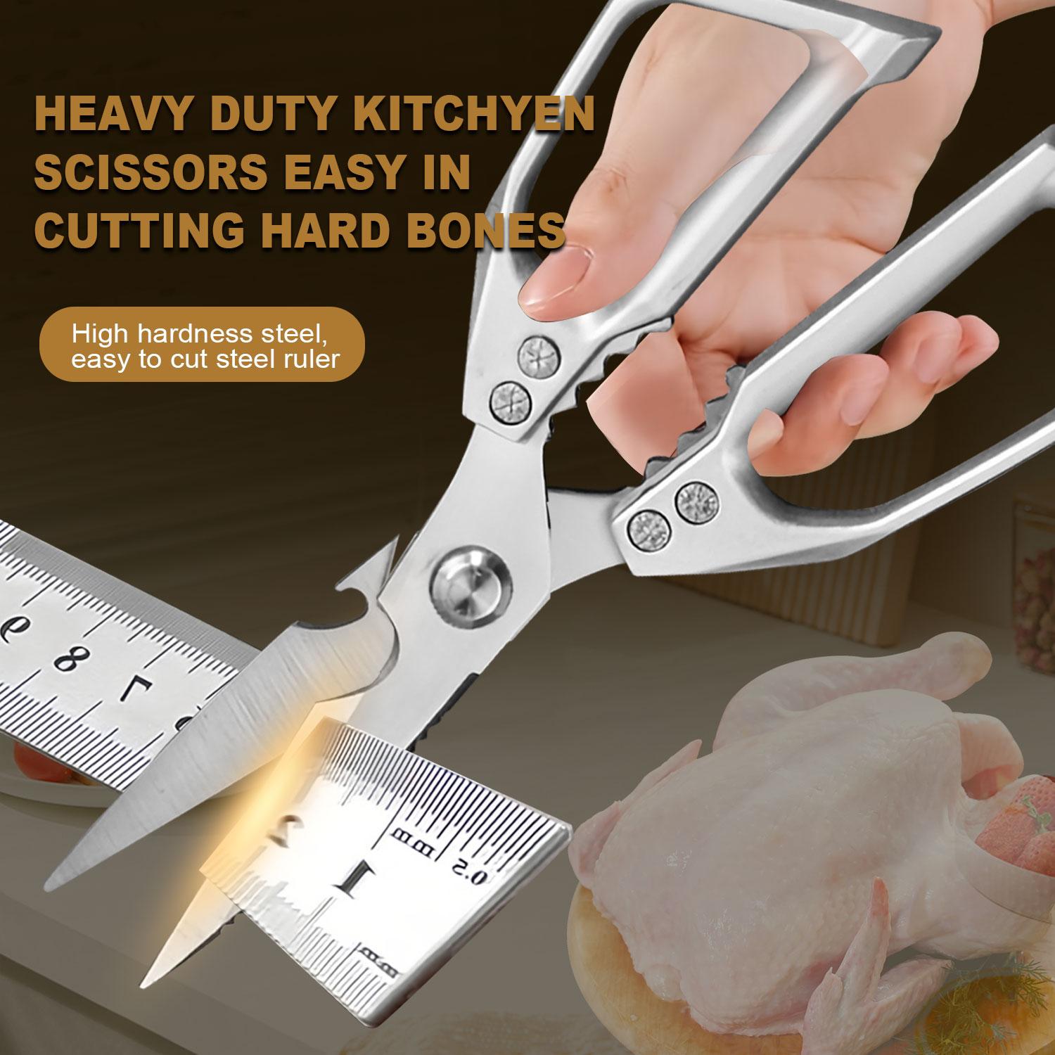 Kitchen Scissors All Purpose, Stainless Steel Heavy Duty Kitchen Shears, Dishwasher Safe Poultry Scissors for Chicken Bones, Meat, Fish & Vegetables, Sharp Japanese Cooking Scissors, Gift