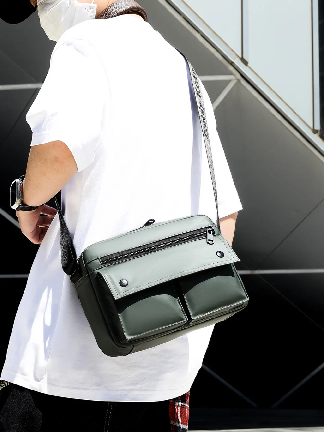 Men's Shoulder Bag, Fashionable Simple Casual Retro Design, Practical Versatile Accessory for Daily Commuting Work School Use, Everyday Shoulder Bag, Zipper Shoulder Bag, Minimalist Casual Bag
