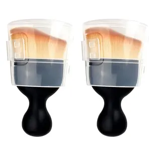 DABATR Car Interior Detailing Brush, 2PCS Car Interior Cleaning Soft Brush, Curved Design Car Cleaning Brush Dust Collectors, Car Interior Cleaning Tool Brush with Cover