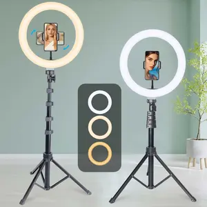 12" Selfie LED Ring Light Vlogging Kit, with 63" Tripod Stand & 1 USB Ports, Multi-Scene Dimmable Fill Light Ideal for Live Streams, Makeup, Video Recording & Photography#SummerWins#Fathersdaygift