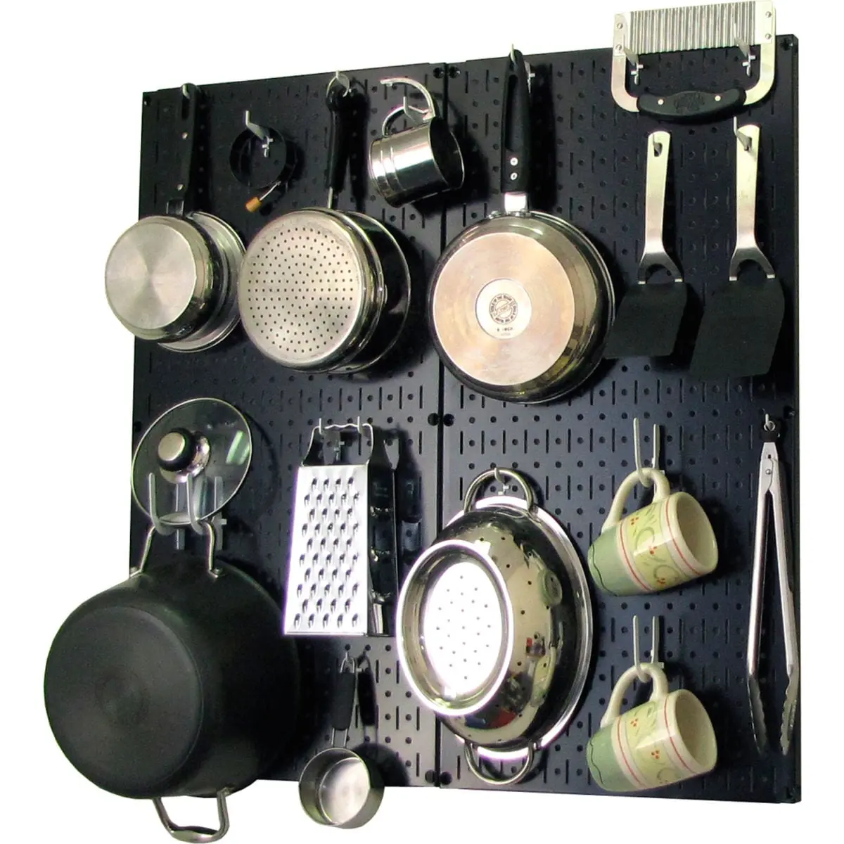Wall Control B1296624 Kitchen Pegboard Pack Storage & Organization Kit, Black & White - 32 x 32 x 6 in.