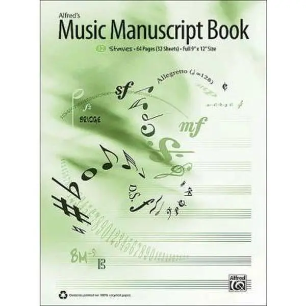 USED-Alfred's Music Manuscript Book: 12 Staves (Paperback)
