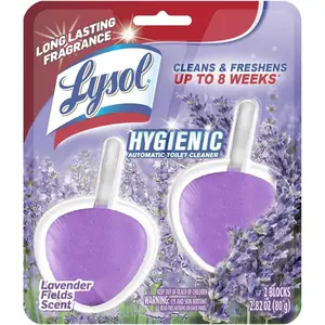 Lysol Automatic In-The-Bowl Toilet Cleaner, Cleans and Freshens Toilet Bowl, Lavender Fields Scent, 2ct