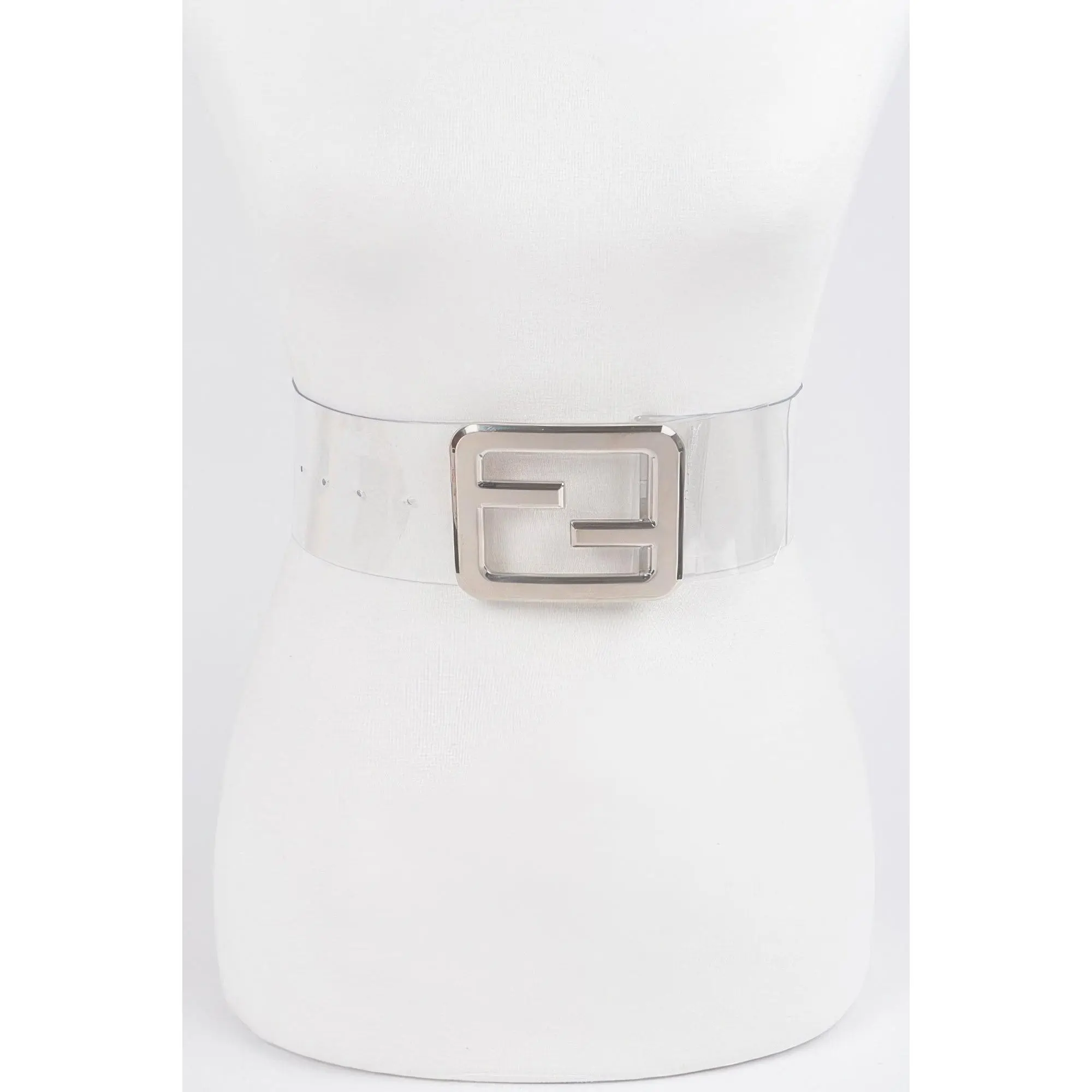 Metal Buckle Clear Belt