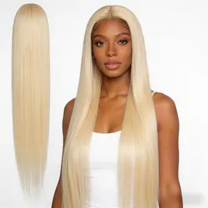 TAGOTA Synthetic Lace Front Wig 13x6 HD Long 613 Blonde Straight for Women Pre Plucked High Definition Lace Natural Beginner Friendly 30inch/76cm（613 blonde）200% Density