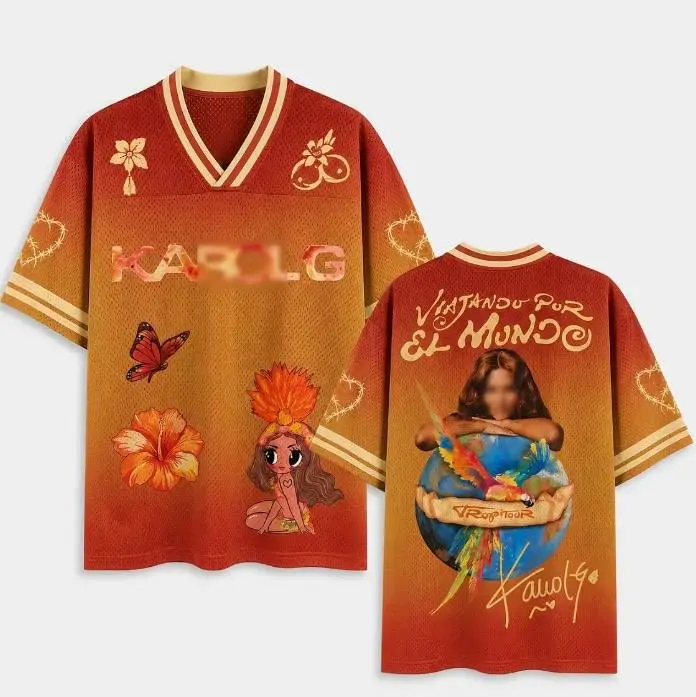 Orange Tropicoqueta Inspired Baseball Jersey Shirt | Viajando Por El Mundo Tropitour Limited Edition Jersey | Sport Apparel Gift
