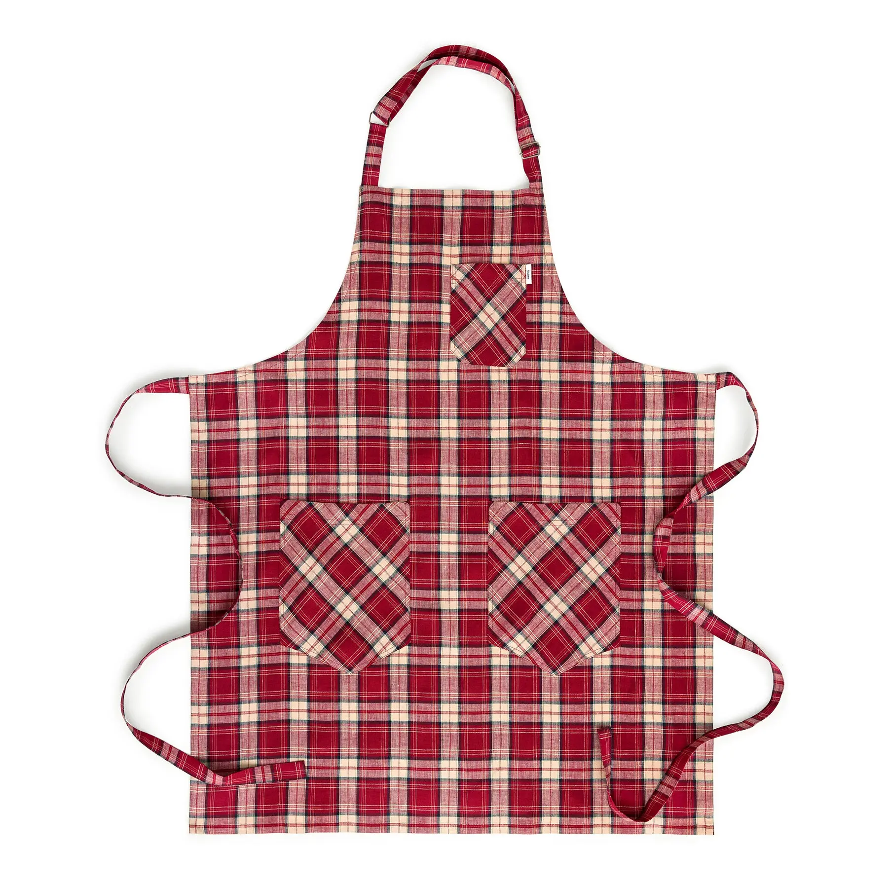 Solino Home Linen Kitchen Cooking Apron - Linen Fabric, Drawstring Waist, Adjustable Straps, Single Pocket, Ideal for Kitchen Use