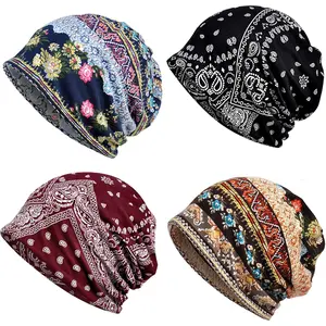 4 Pack Cotton Slouchy Hats 11 Inch Pile Up Hat for Men Women Beauty & Personal Care