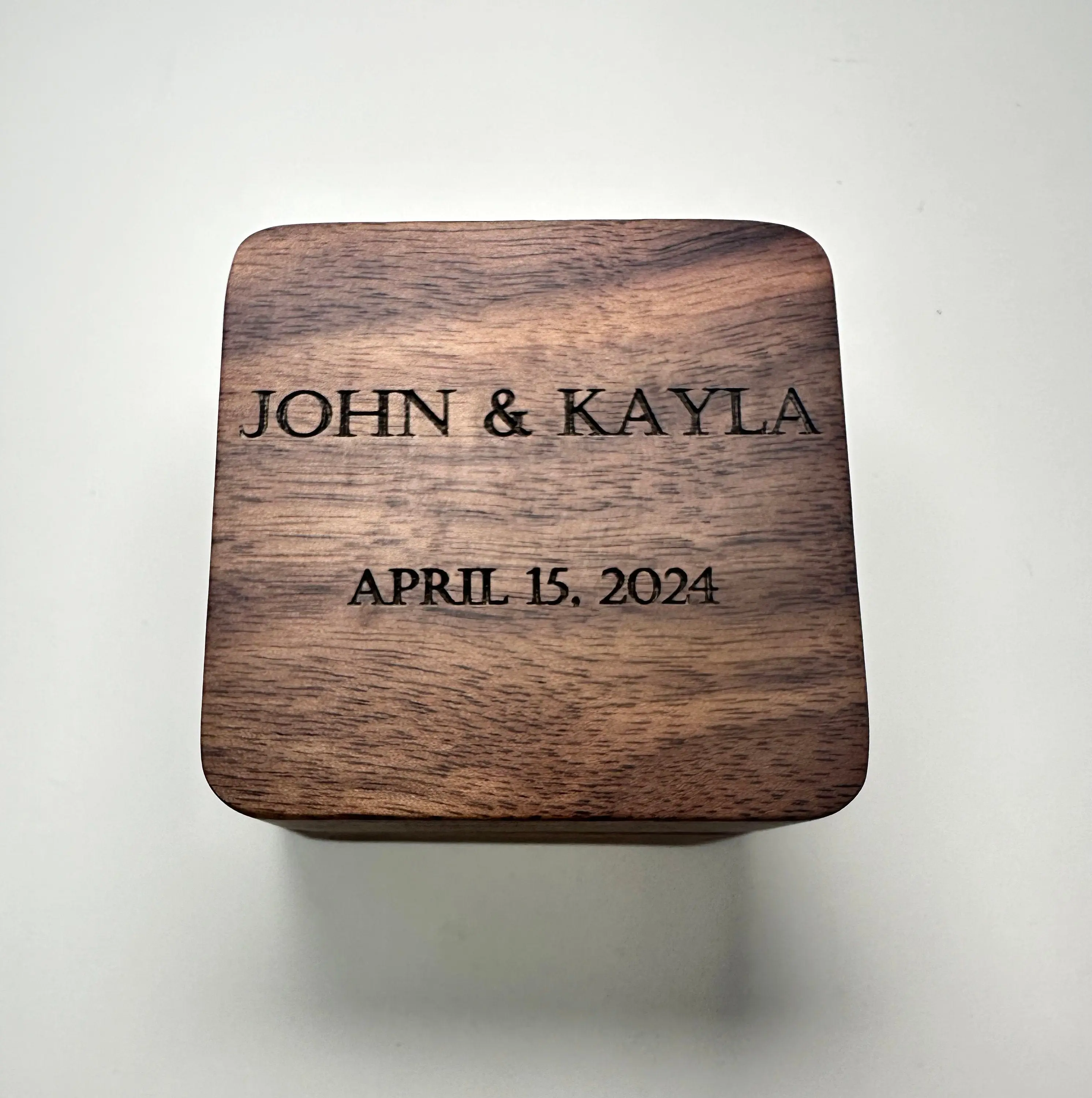 Custom Engraved Ring Bearer Box,  Personalized Ring Box, Custom Jewelry Box, Double Ring Box, Wedding Ring Box
