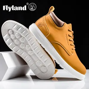 FLYLAND Men's Fashion Vintage Classical Genuine Leather Handmade Chukka Boots Daily Casual Work Office Shoes