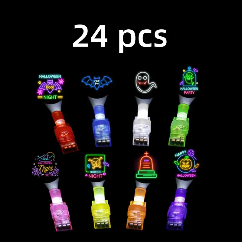 【Back to School】24PCS Plastic Finger Projection Lights - Kids' Animal & Halloween Mini Projectors, Light-Up Finger Flashlights, Birthday Party Favors, Goodie Bag Stuffers, Fun Cool Gifts for Kids-MM1