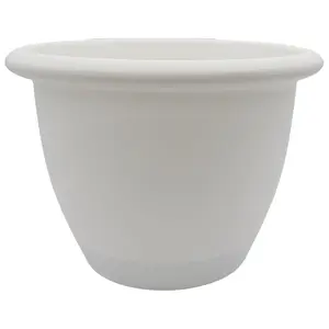 The HC Companies Sevilla Self-Watering Pot with Internal Disk, 14 Inch, White
