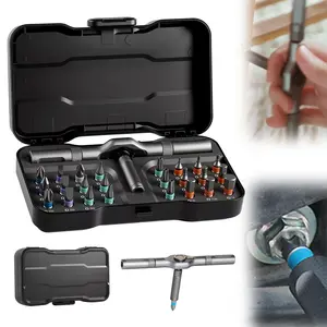 24-in-1 Ratchet Screwdriver drill Set, Magnetic Precision Bits with Detachable Handle & Case.Multi-Purpose Mini Screwdriver Kit for DlY,household appliances, Multifunction Portable minimalist tool kit box,Tool gadgets Heavy Duty Hardware, Metal Handle