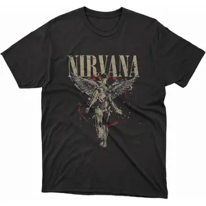 Grayce Nirvana In Utero Angel Splatter T-Shirt – Official Band Merch Graphic Tee | US Size, Alpha Color