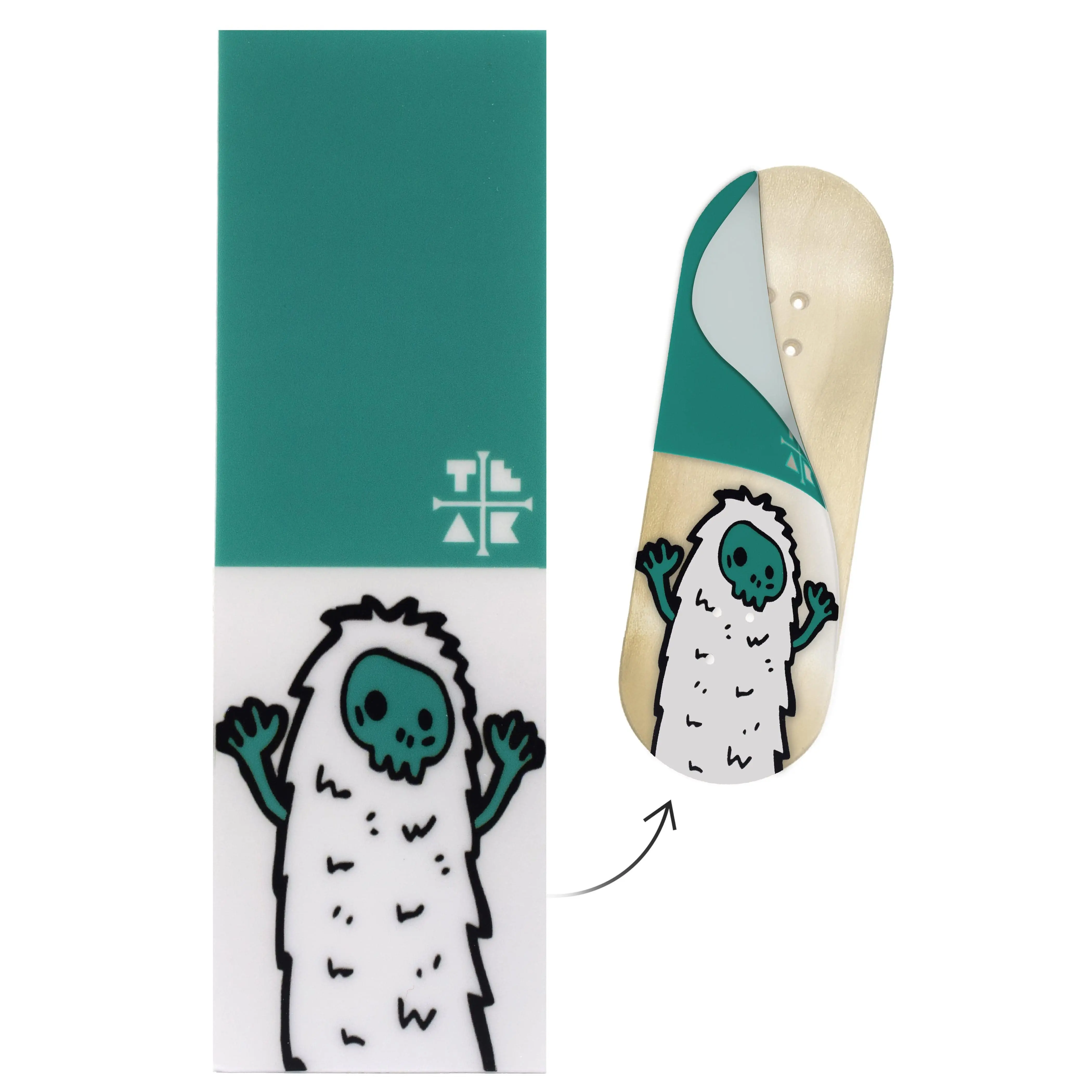 "Teal Yeti" Deck Graphic Wrap (Transparent Background) - 35mm x 110mm "Teal Yeti" Deck Graphic Wrap (Transparent Background) - 35mm x 110mm