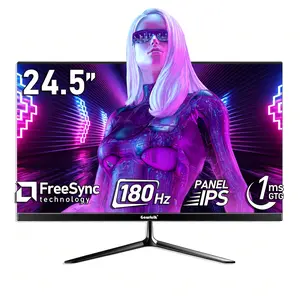 24.5 Inch 180/300Hz FHD Gaming Monitor, 1ms Fast Response, FreeSync Anti-Tearing, IPS Panel, 99% sRGB, Frameless Design, 178° Wide View, HDMI/DP, VESA Wall Mountable, Black, for Esports & Streaming