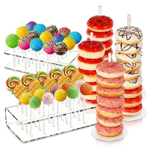 2/4/6 Pack Lollipop Stands, Plastic Lollipop Display Stands, Decorative Candy Table Display Dessert Stands, Suitable for Weddings, Baby Showers, Birthdays, Parties Decoration Transparent
