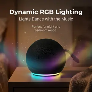 Spherical 5th Gen Alexa Dot Smart Speaker with RGB LED Light, Wireless Subwoofer, TWS Connection And Portable Base.