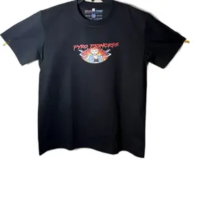 Pyro Princess Graphic T-Shirt – DTF Print  Unisex Black Tee Size medium