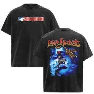 Limp Bizkit Band Tour Black 2-Sided T-Shirt Graphic Vintage Fans Shirt , Vintage Graphic Tee for Rock Fans, Black Concert Shirt for Nu Metal Lovers, Classic Fashion, Fits Every Occasion E