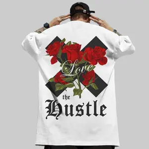 New Men's T-Shirt 3d Rose Print Short Sleeve T-Shirt For Men Street Hip-Hop Quick Drying Tees Pullover Oversized Loose Male Tops