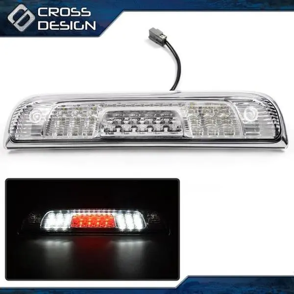 CROSSDESIGN LED Third Brake Light & Tail Cargo Lamp, Chrome Car Lighting Accessories for Semi Trucks, Compatible with 2014-2018 GMC Sierra (Including 1500) & Chevy Silverado, LED Lights for Truck